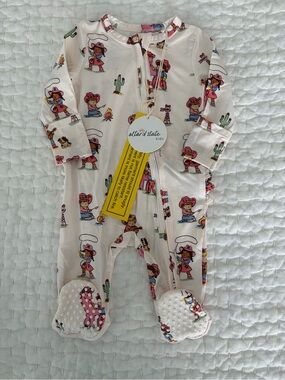 NWT Angel Dear/Altar'd State Kids Bamboo Ruffle Western Cowgirl Footie Pajama